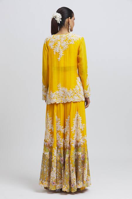 Sara Round Neck Printed Design Yellow Patiala Suit, Without blouse piece,  5.2 m (separate blouse piece) at Rs 2000/set in Dhanbad