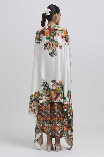 Anamika Khanna Floral Print Draped Skirt Set 