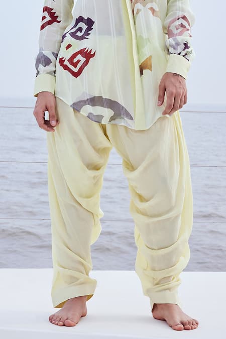 Buy Nirmooha Green Crepe, Chiffon Patola Print Shirt And Patiala Pant Set Online at Aza Fashions Buy_Nirmooha_Green Crepe, Chiffon Patola Print Shirt And Patiala Pant Set _Online_at_Aza_Fashions