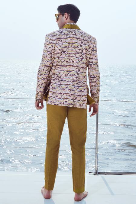 Nirmooha Geometric Print Blazer & Pant Set 