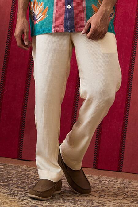 Soup By Sougat Paul_Multi Color Cotton, Silk Embroidery Zinnia Floral Print Shirt With Pant _Online_at_Aza_Fashions