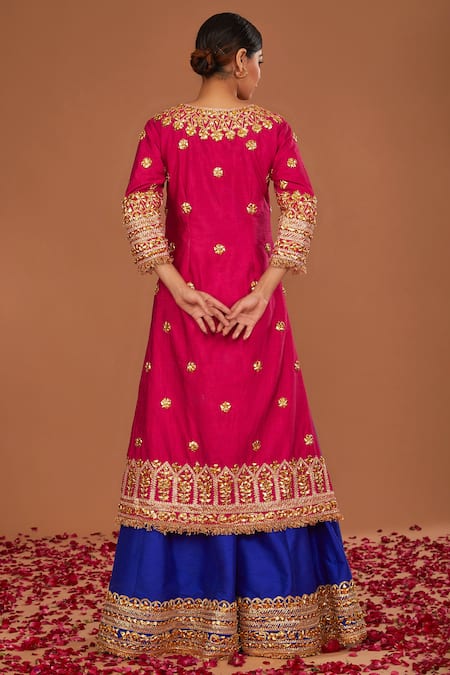 Preeti S Kapoor Embroidered A-Line Kurta Sharara Set 