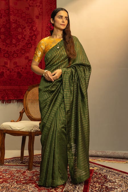 Kridha Designs Shyamapriya Woven Saree With Brocade Silk Blouse 