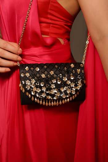 House Of Vian Faiza Checkered Embellished Belt Bag 