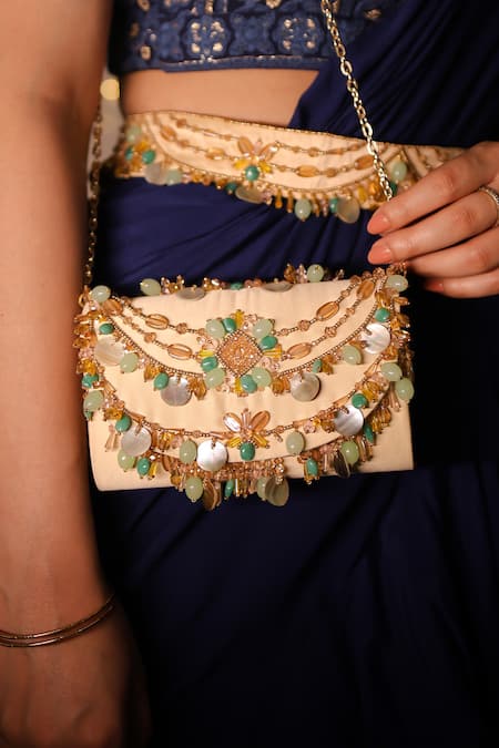 House Of Vian Zubeda Stone Embroidered Belt Bag 