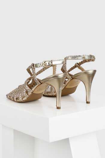 Shop_Oroh_Gold Brescia Textured Strap Sandals _Online_at_Aza_Fashions