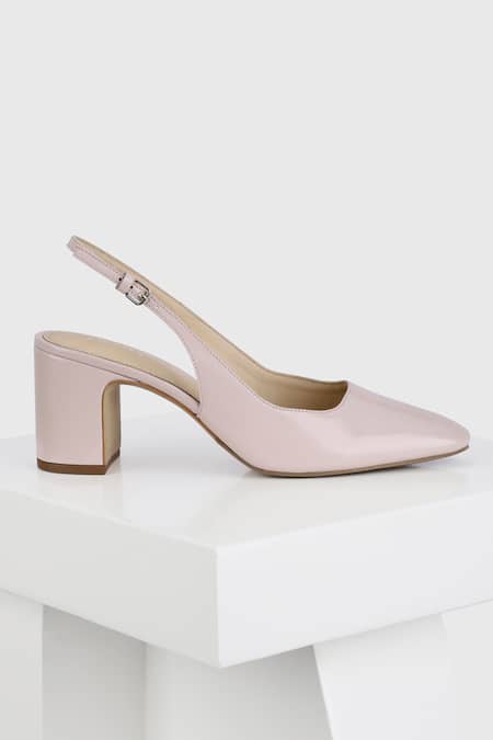 Shop Oroh Pink Camila Leather Pump Sling at Aza Fashions Shop_Oroh_Pink Camila Leather Pump Sling _at_Aza_Fashions