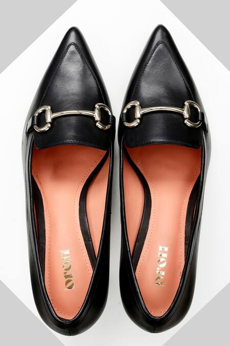 Oroh_Black Buckles Sara Embellished Court Shoes _Online_at_Aza_Fashions