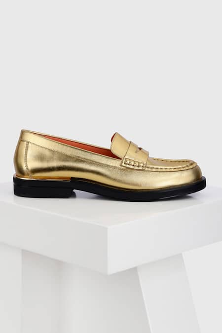 Oroh_Gold Jaca Metallic Moccasins _Online_at_Aza_Fashions