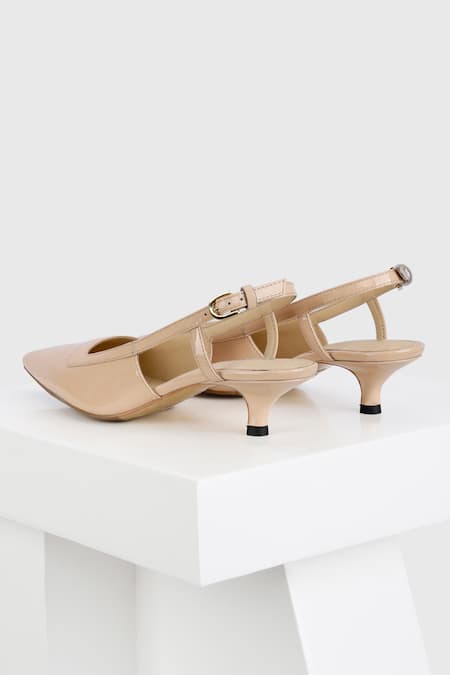 Buy Oroh Beige Raquel Leather Pump Sling Online at Aza Fashions Buy_Oroh_Beige Raquel Leather Pump Sling_Online_at_Aza_Fashions