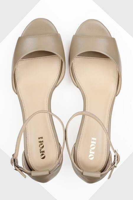 Oroh_Silver Selina Leather Plain Wedges _Online_at_Aza_Fashions