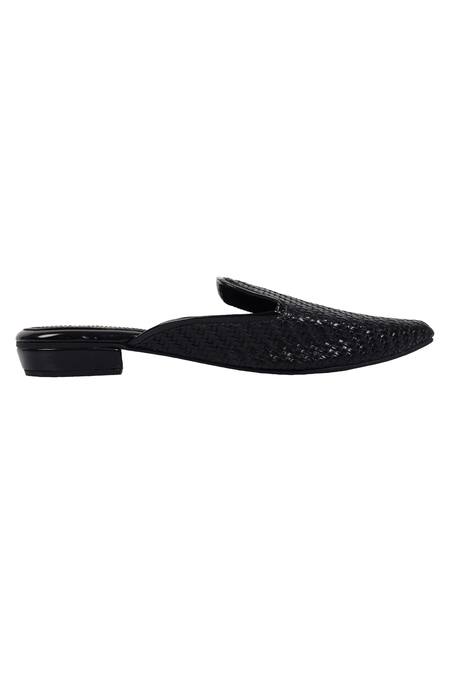 Buy_Sephyr_Black Sahar Basket Weave Slip On Flats _Online_at_Aza_Fashions