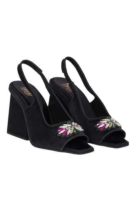 Veruschka by Payal Kothari Black Diamond Alice Embellished Heels