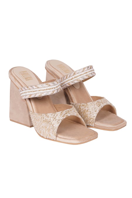 Veruschka by Payal Kothari Cream Salli Tatiana Embellished Heels 