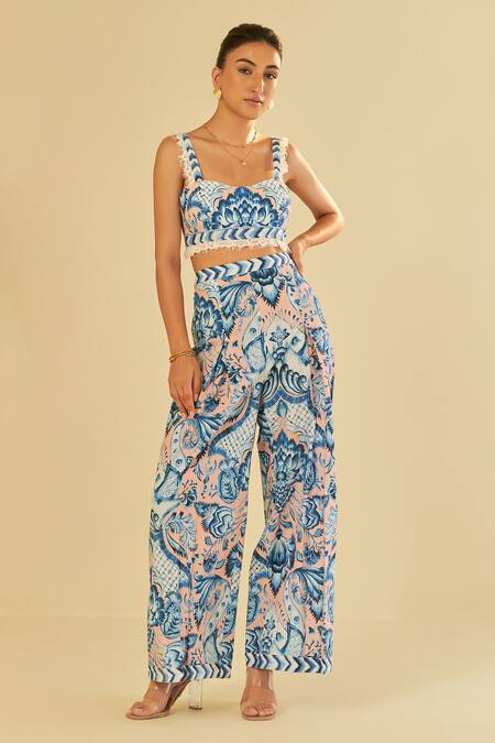 Sage Saga Rosa Botanic Pattern Bustier With Pant 