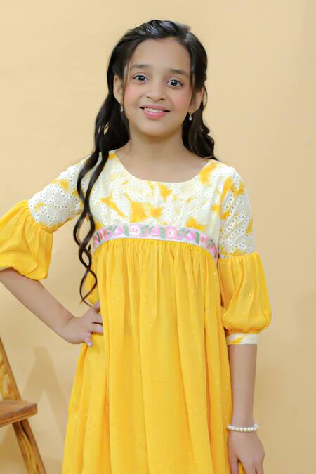 Kalp Yellow Cotton, Georgette Embroidery Dainty Dusk Anarkali And Pant Set Online at Aza Fashions Kalp_Yellow Cotton, Georgette Embroidery Dainty Dusk Anarkali And Pant Set _Online_at_Aza_Fashions