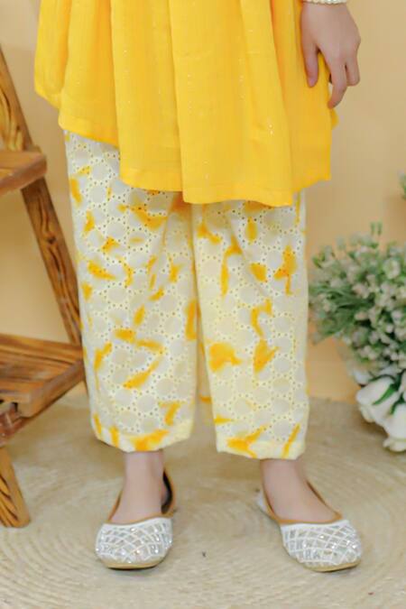 Buy Kalp Yellow Cotton, Georgette Embroidery Dainty Dusk Anarkali And Pant Set Online at Aza Fashions Buy_Kalp_Yellow Cotton, Georgette Embroidery Dainty Dusk Anarkali And Pant Set _Online_at_Aza_Fashions