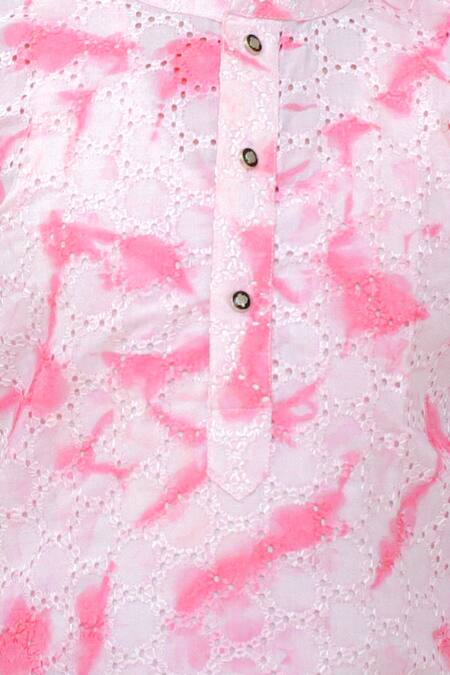 Shop Kalp Pink Cotton, Jersey Regal Tie Dye Kurta Set Online at Aza Fashions Shop_Kalp_Pink Cotton, Jersey Regal Tie Dye Kurta Set _Online_at_Aza_Fashions