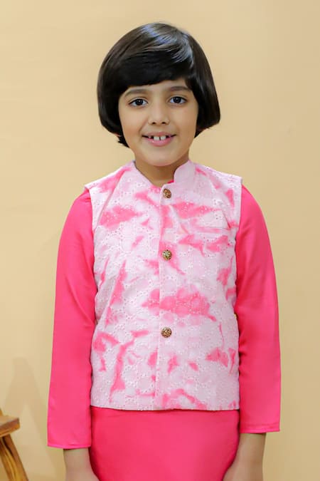 Buy Kalp Pink Cotton Tie Dye Bundi And Kurta Set Online at Aza Fashions Buy_Kalp_Pink Cotton Tie Dye Bundi And Kurta Set _Online_at_Aza_Fashions