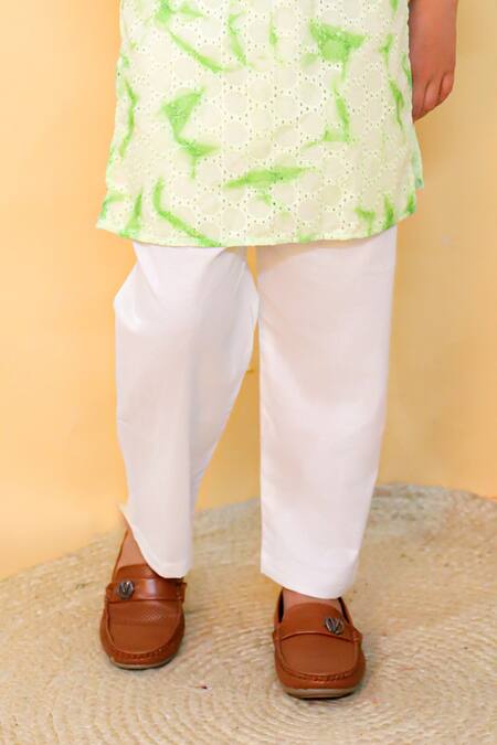 Buy_Kalp_Green Cotton Emerald Elegance Attire Tie Dye Kurta Set _Online_at_Aza_Fashions