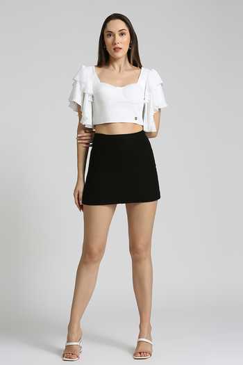 Emblaze White Lurex Stripe Sweetheart Neck Ruffle Sleeve Top at Aza Fashions Emblaze_White Lurex Stripe Sweetheart Neck Ruffle Sleeve Top_at_Aza_Fashions