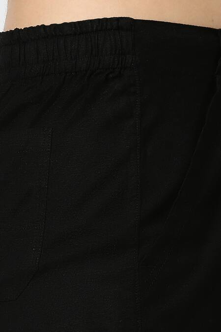 Shop_Emblaze_Black Cotton Solid Front Pocket Trouser _Online_at_Aza_Fashions