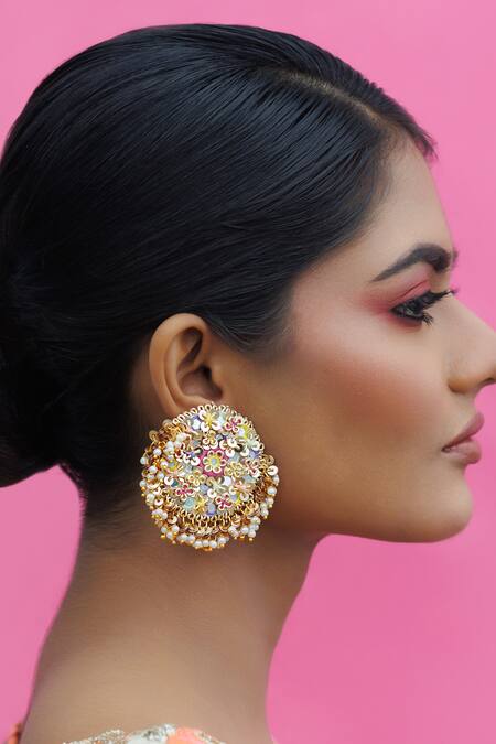 Box chain thread earrings with pear shaped rutile - Von Treskow