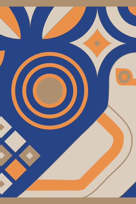 Thee Modern Roots Blue Secret Garden Soiree Silk Printed Scarf Online at Aza Fashions Thee Modern Roots_Blue Secret Garden Soiree Silk Printed Scarf _Online_at_Aza_Fashions