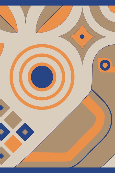 Thee Modern Roots Brown Dreamy Lady Liberty Silk Printed Scarf Online at Aza Fashions Thee Modern Roots_Brown Dreamy Lady Liberty Silk Printed Scarf _Online_at_Aza_Fashions