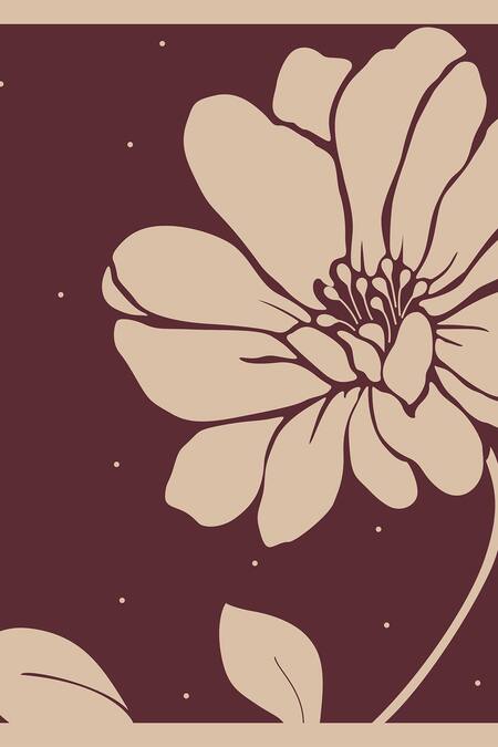 Thee Modern Roots_Red Petal Unfurling Silk Printed Scarf _Online_at_Aza_Fashions