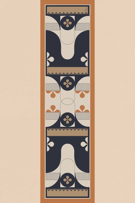 Shop Thee Modern Roots Black Seashell Sonata Silk Printed Stole at Aza Fashions Shop_Thee Modern Roots_Black Seashell Sonata Silk Printed Stole _at_Aza_Fashions