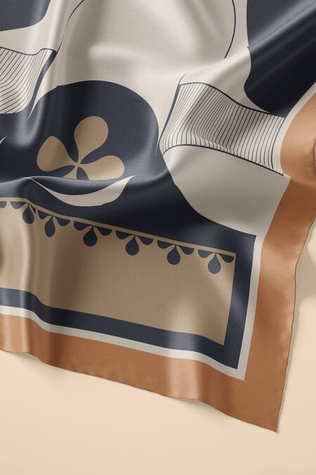 Thee Modern Roots Black Seashell Sonata Silk Printed Stole Online at Aza Fashions Thee Modern Roots_Black Seashell Sonata Silk Printed Stole _Online_at_Aza_Fashions