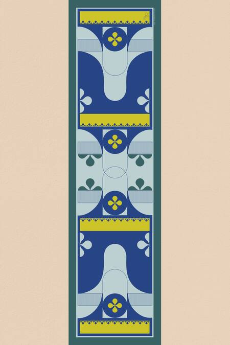 Shop Thee Modern Roots Blue River Run Ripple Silk Printed Stole at Aza Fashions Shop_Thee Modern Roots_Blue River Run Ripple Silk Printed Stole _at_Aza_Fashions