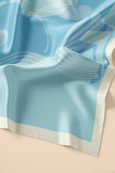 Thee Modern Roots Blue Moonbeam Mosaic Silk Printed Stole Online at Aza Fashions Thee Modern Roots_Blue Moonbeam Mosaic Silk Printed Stole _Online_at_Aza_Fashions