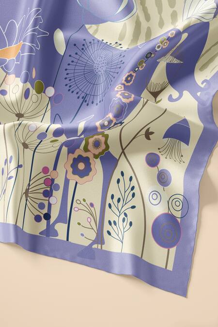 Thee Modern Roots Purple Masquerade Of Moonlight Silk Printed Stole Online at Aza Fashions Thee Modern Roots_Purple Masquerade Of Moonlight Silk Printed Stole _Online_at_Aza_Fashions