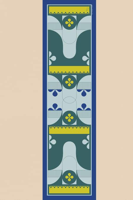 Shop Thee Modern Roots Green La Muses Whispers Silk Printed Stole at Aza Fashions Shop_Thee Modern Roots_Green La Muses Whispers Silk Printed Stole _at_Aza_Fashions