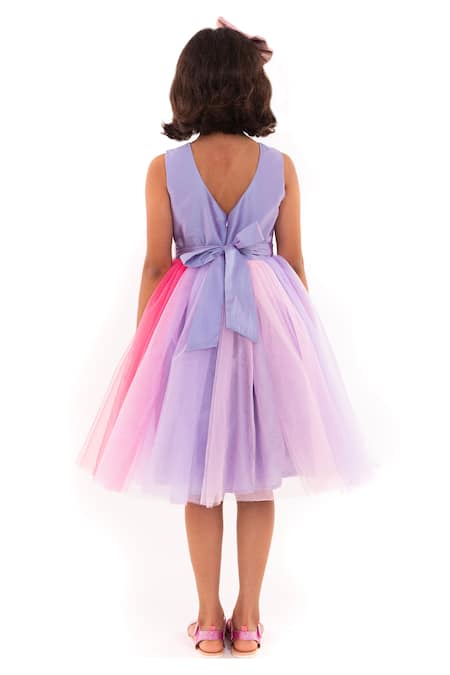 Shop A Little Fable Multi Color Tulle, Polyester Sequins Rainbow Unicorn Dress at Aza Fashions Shop_A Little Fable_Multi Color Tulle, Polyester Sequins Rainbow Unicorn Dress _at_Aza_Fashions