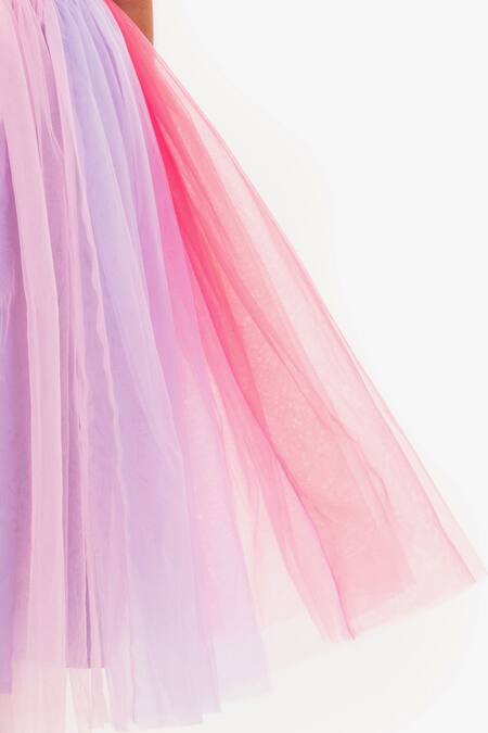 A Little Fable Multi Color Tulle, Polyester Sequins Rainbow Unicorn Dress Online at Aza Fashions A Little Fable_Multi Color Tulle, Polyester Sequins Rainbow Unicorn Dress _Online_at_Aza_Fashions