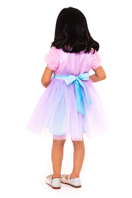 Shop A Little Fable Pink Tulle, Polyester Embroidery, Sequins Mystic Unicorn Applique Tutu Dress at Aza Fashions Shop_A Little Fable_Pink Tulle, Polyester Embroidery, Sequins Mystic Unicorn Applique Tutu Dress _at_Aza_Fashions