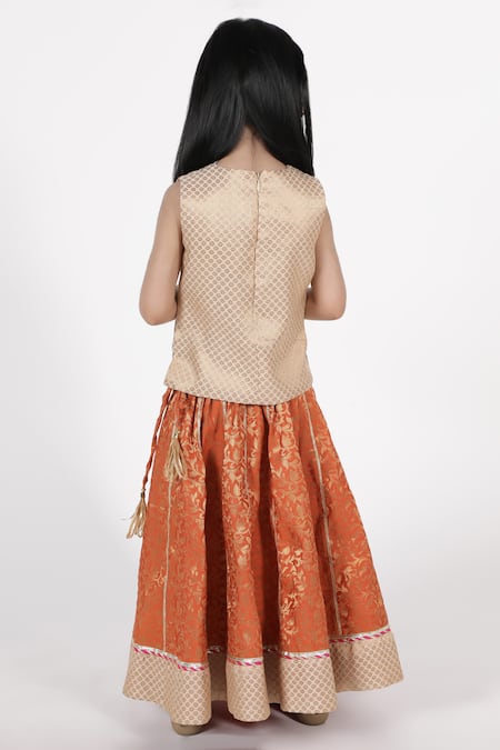 A Little Fable Mandawa Floral Brocade Pattern Lehenga Set 