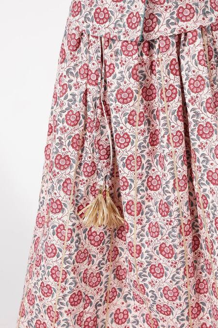 A Little Fable Multi Color Cotton Tassels Samode Hand Block Print Lehenga Set Online at Aza Fashions A Little Fable_Multi Color Cotton Tassels Samode Hand Block Print Lehenga Set _Online_at_Aza_Fashions