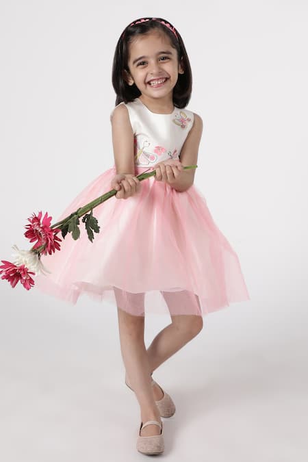 A Little Fable Butterfly Embroidered Dress 