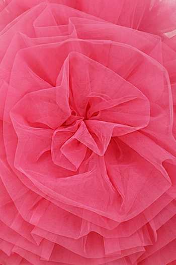 A Little Fable_Pink Cotton, Net Ruffles Rose Mellow Flower Dress _Online_at_Aza_Fashions