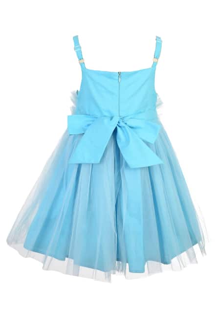 A Little Fable Tulip Ruffle & Embroidered Dress 