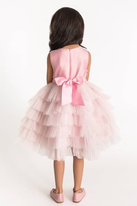 A Little Fable Florence Applique Work Ruffle Dress 