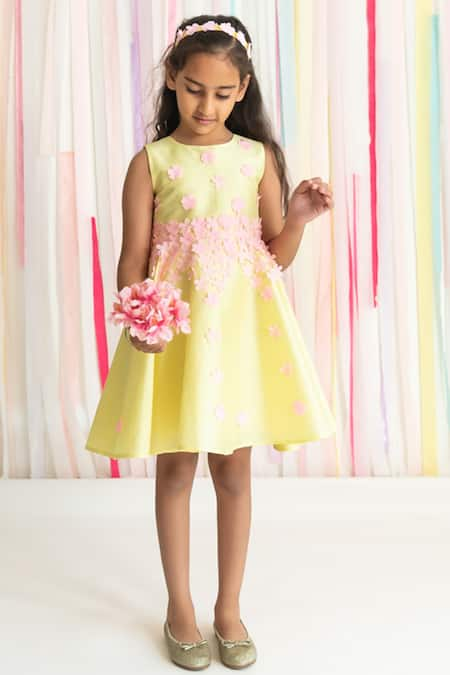 A Little Fable Amal Floral Applique Work Dress 