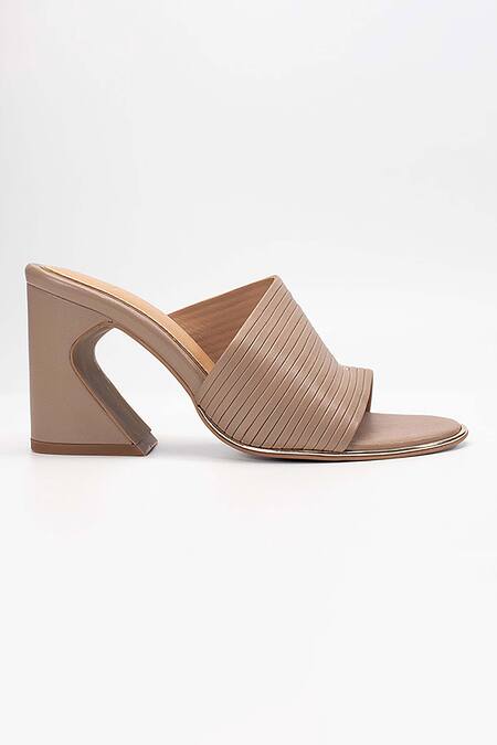 Buy_Heel Your Sole_Beige Plain Kiko Striped Piping Strap Heels _Online_at_Aza_Fashions