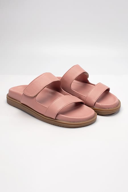 Buy Black Plain Polly Double Strap Color Block Flat Sandals by Heel Your  Sole Online at Aza Fashions.