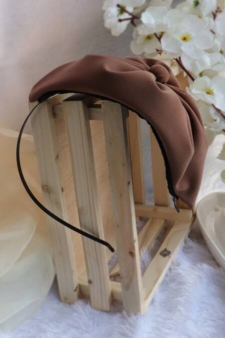 Soho Boho Studio By Aarti Thakur_Brown Paris Beret Dreamer Hair Band_Online_at_Aza_Fashions