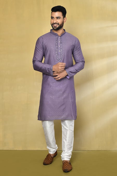 Arihant Rai Sinha Checkered Pattern Embroidered Kurta Set 